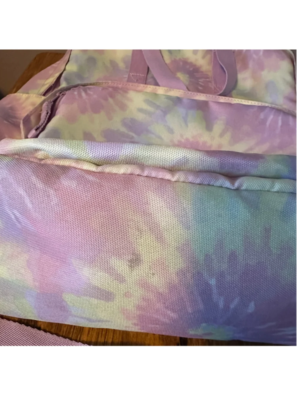 Gap Teen Tie Dye Backpack Purple Yellow Blue Recycled Fabric School Bookbag